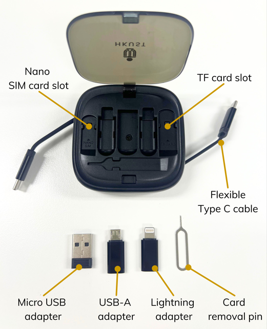 HKUST 7 in 1 USB Charging Cord Set with Phone Stand