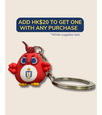 Mini red birdie charm keychain