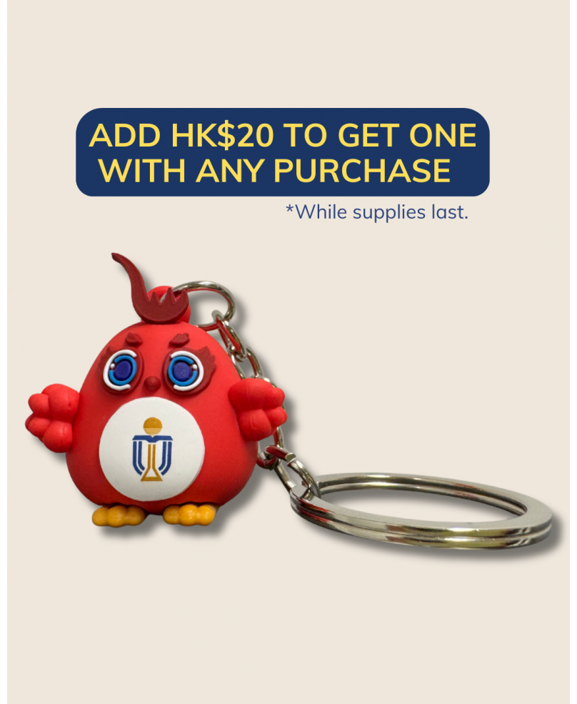 Mini red birdie charm keychain