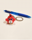 Mini red birdie charm keychain
