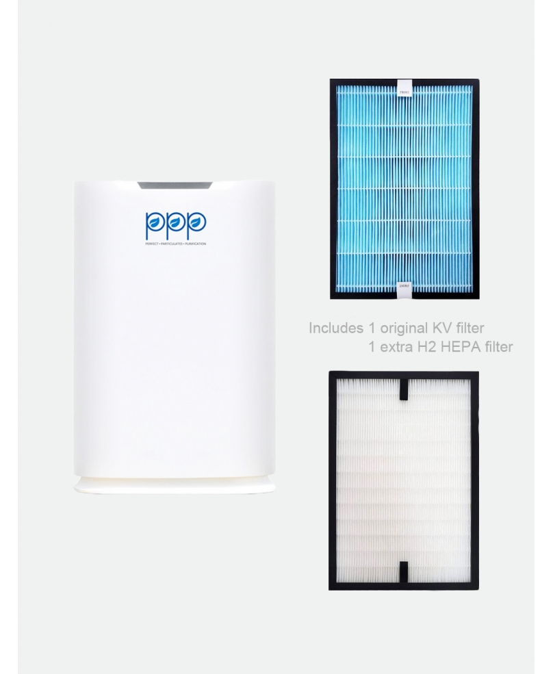 Bundle of PPP Air Purifier PPP-400-01 With KV Filter + H2 HEPA Filter